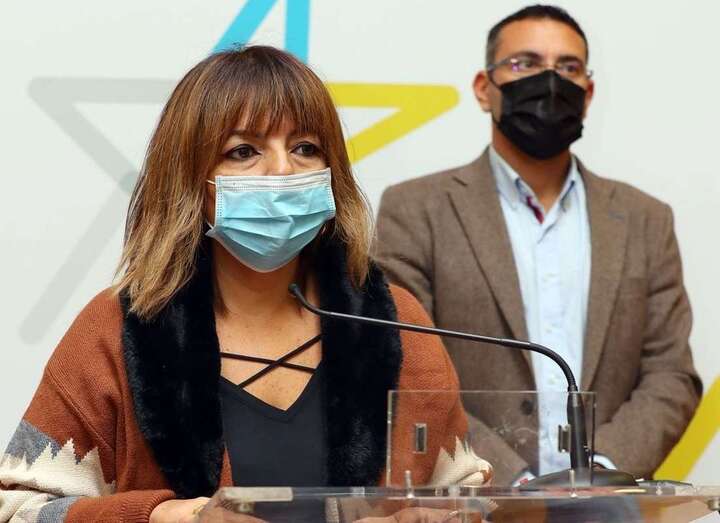 La consejera teldense Gloria Cabrera durante la rueda de prensa de este martes/TA.